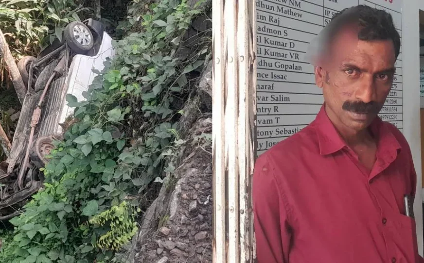 കാര്‍ മറിഞ്ഞു; പരിക്കേറ്റ ഭാര്യയെ ഉപേക്ഷിച്ച് സ്ഥലം വിട്ടു; യുവാവ് അറസ്റ്റിൽ