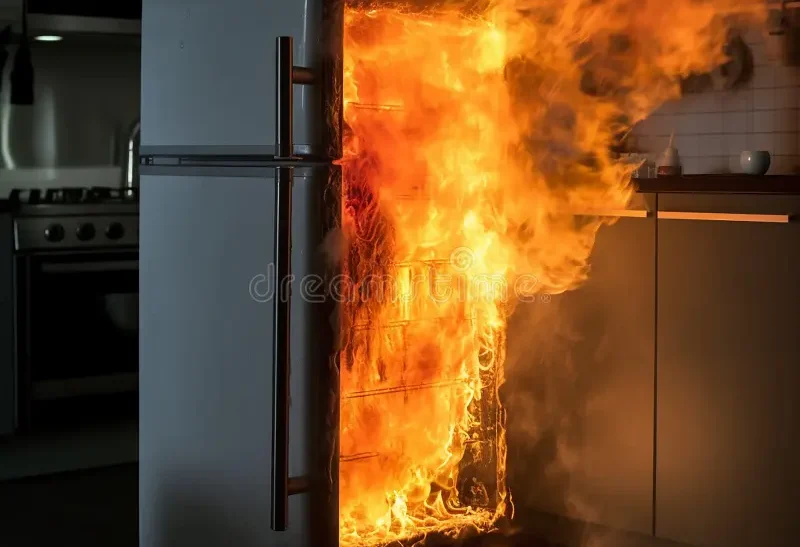 വീടിനകത്ത് വെച്ച് ഫ്രിഡ്ജ് പൊട്ടിത്തെറിച്ചു; ഗൃഹോപകരണങ്ങള്‍ കത്തി നശിച്ചു