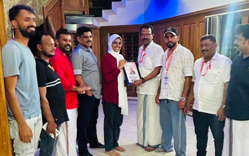 നൂഫ് ആസിയക്ക് കേളി ബംഗളൂരുവിൻ്റെ ആദരം