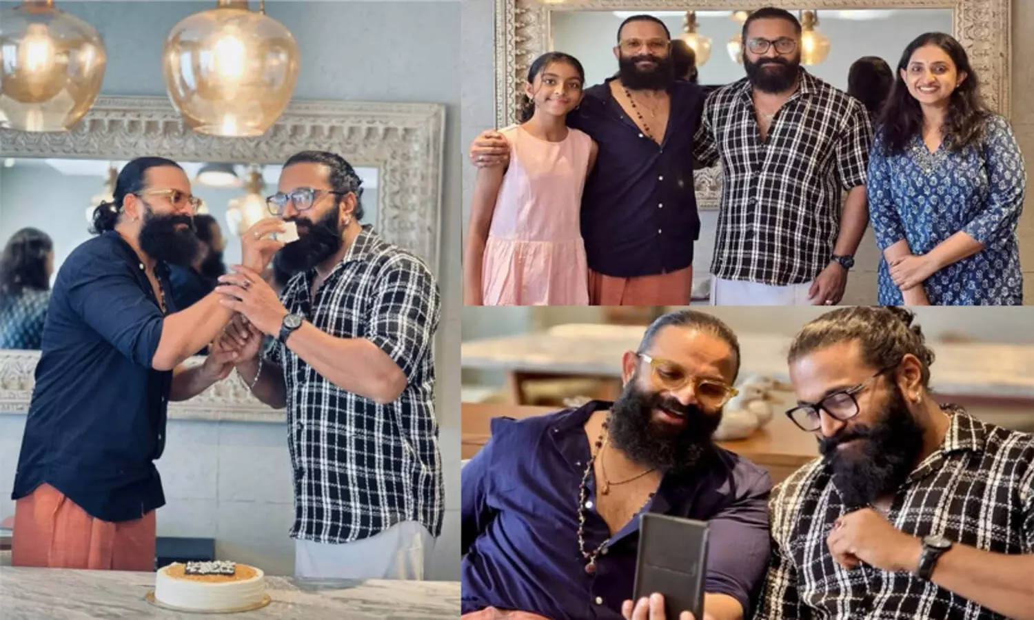 കാന്താരയുടെ വിജയം നടൻ ജയസൂര്യയുടെ കുടുംബത്തോടൊപ്പം ആഘോഷിച്ച് ഋഷഭ് ഷെട്ടി