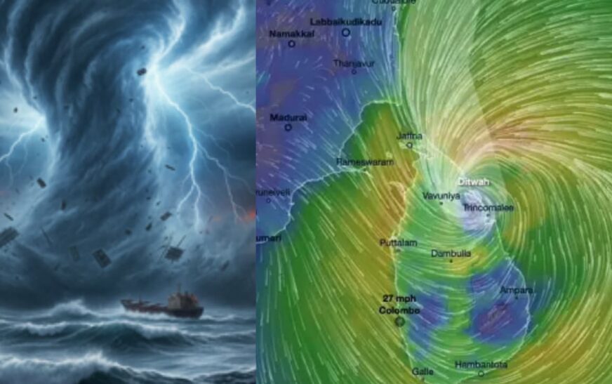 ശ്രീലങ്കയിൽ നാശം വിതച്ച ചുഴലിക്കാറ്റ് പുലർച്ചെയോടെ തമിഴ്‌നാട് തീരത്ത്
