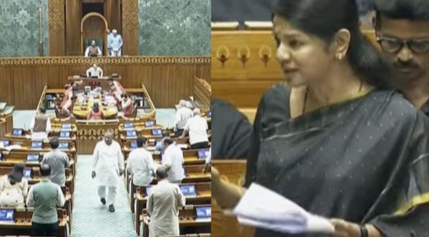 വ​നി​താ സം​വ​ര​ണ ബി​ൽ; ഇ​ന്നും ക​റു​പ്പ​ണി​ഞ്ഞ് ഡി​എം​കെ എം​പി​മാ​ർ