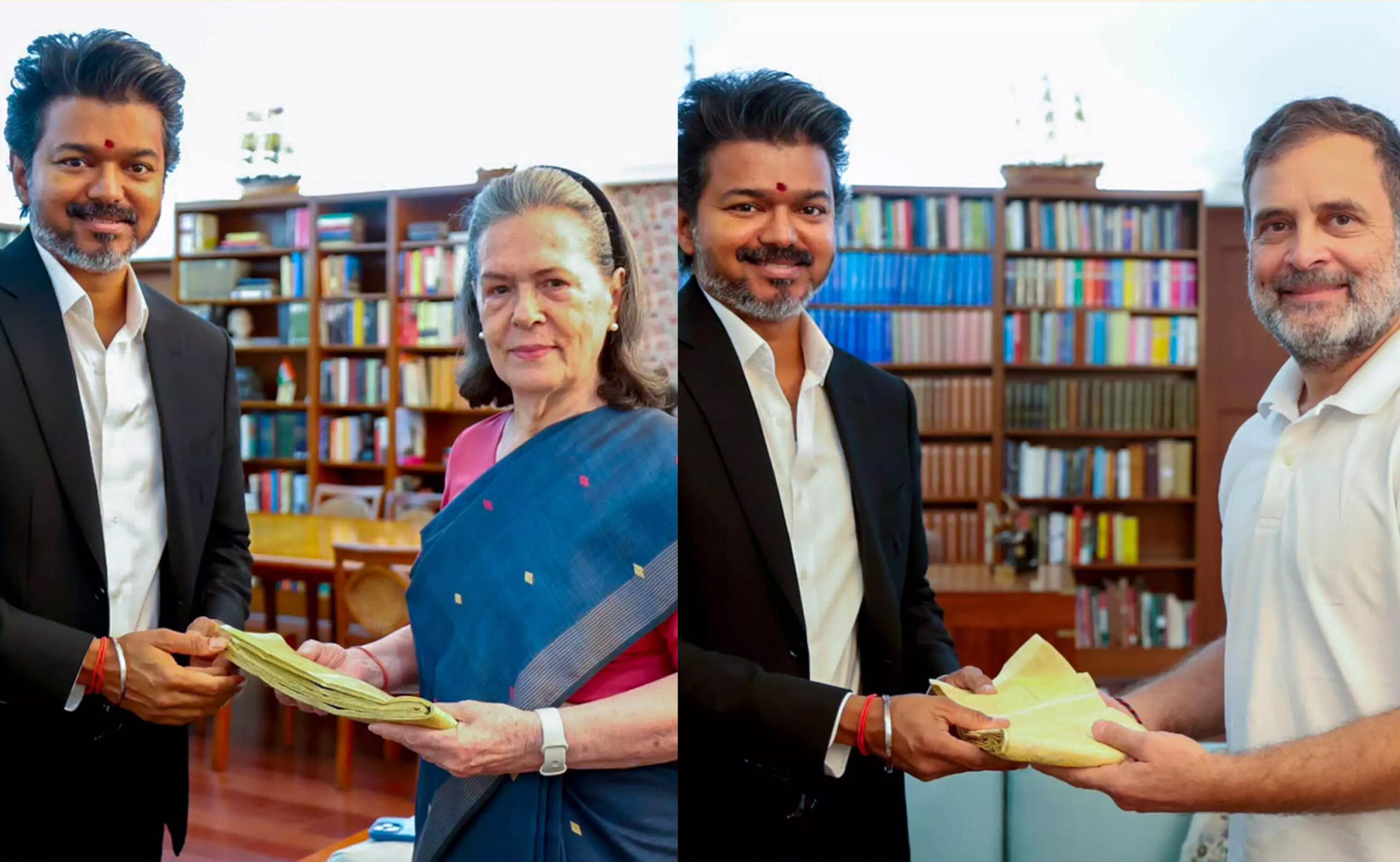 സോ​ണി​യ ഗാ​ന്ധി​യു​മാ​യും രാ​ഹു​ൽ ഗാ​ന്ധി​യു​മാ​യും വി​ജ​യ് കൂ​ടി​ക്കാ​ഴ്ച ന​ട​ത്തി